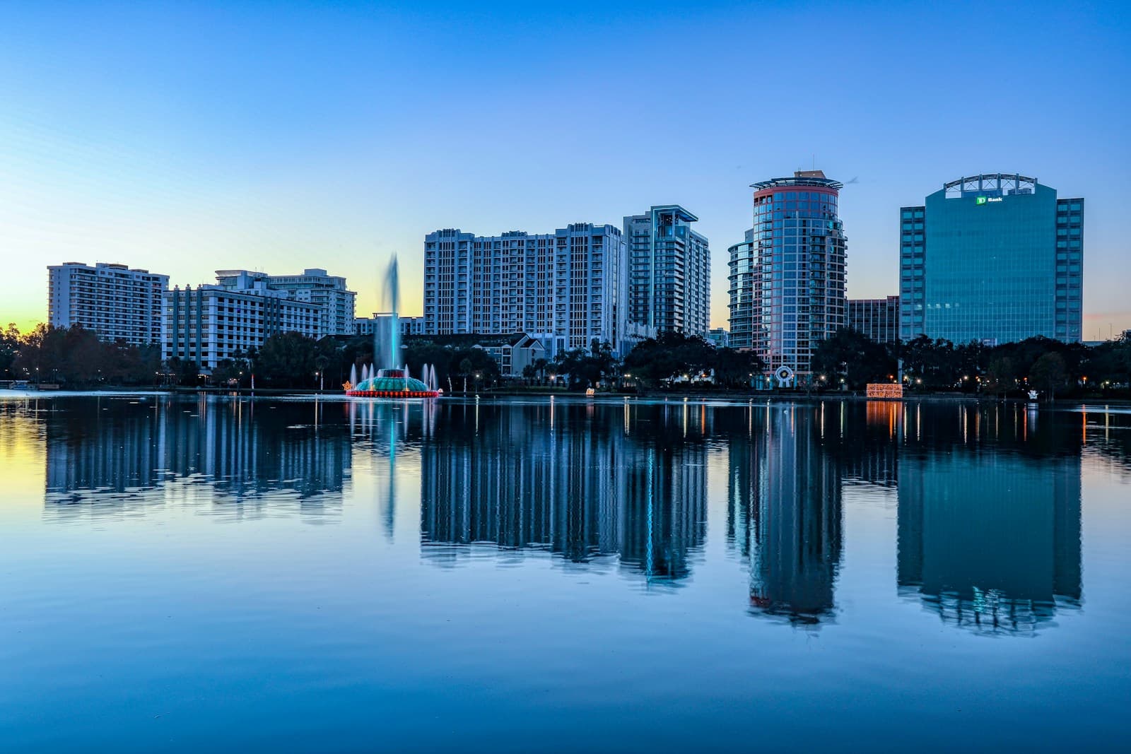 Orlando, Florida cityscape and street view
