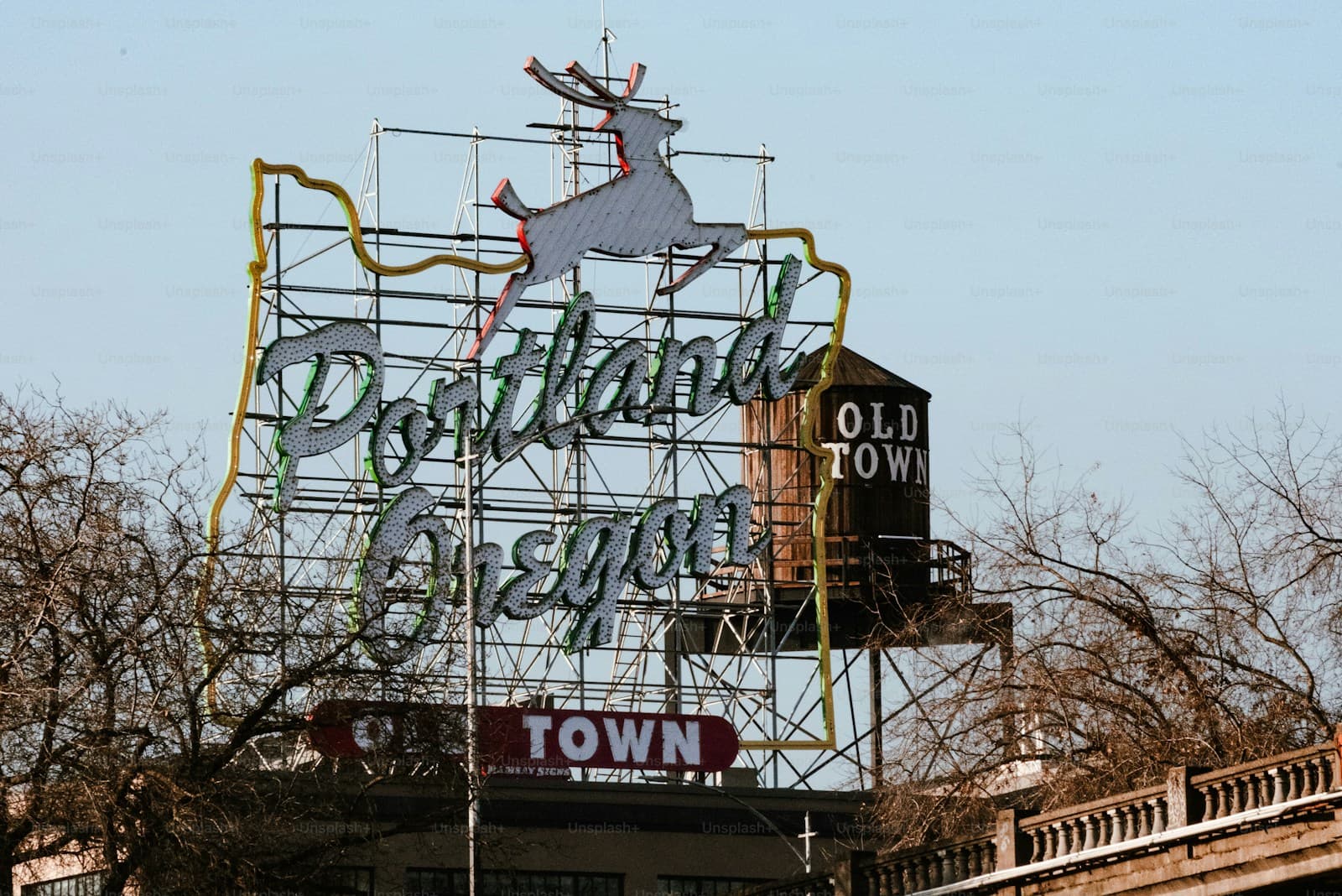 Portland, Oregon cityscape and street view