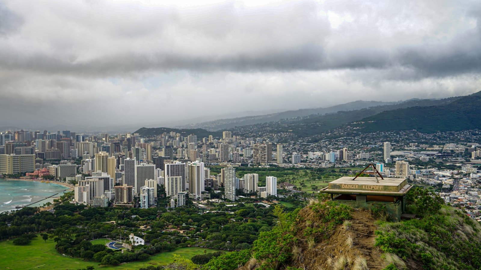 Honolulu, Hawaii cityscape and street view