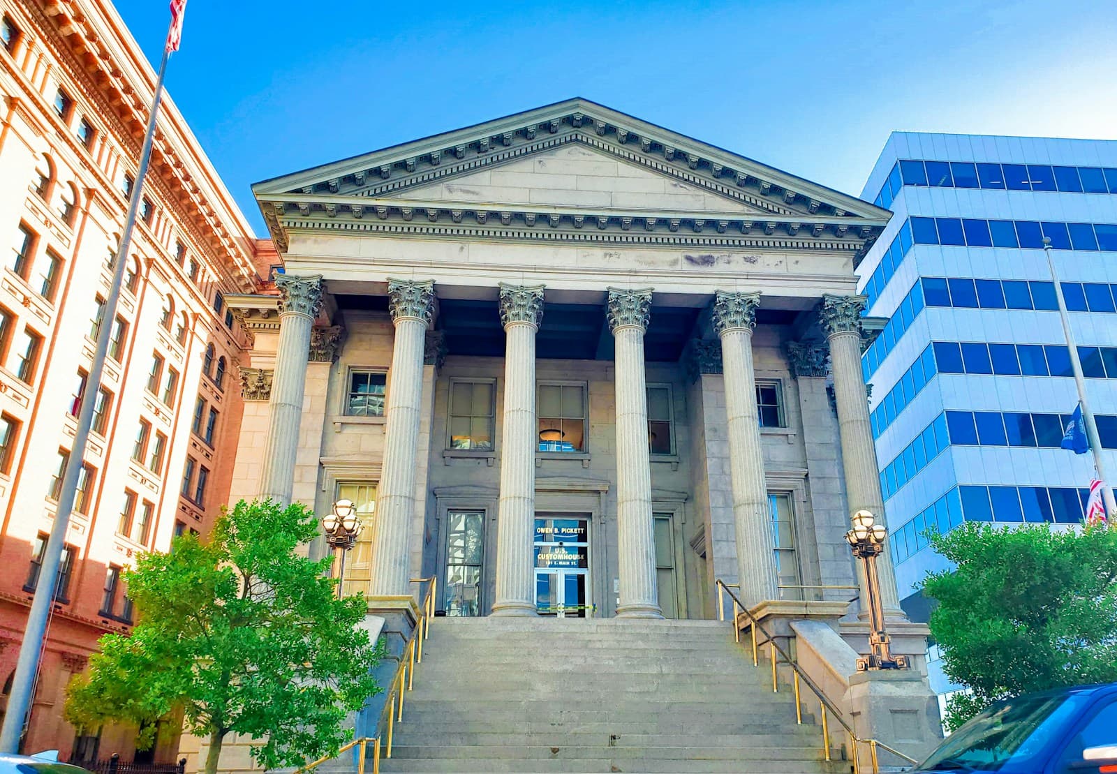 Norfolk, Virginia cityscape and street view