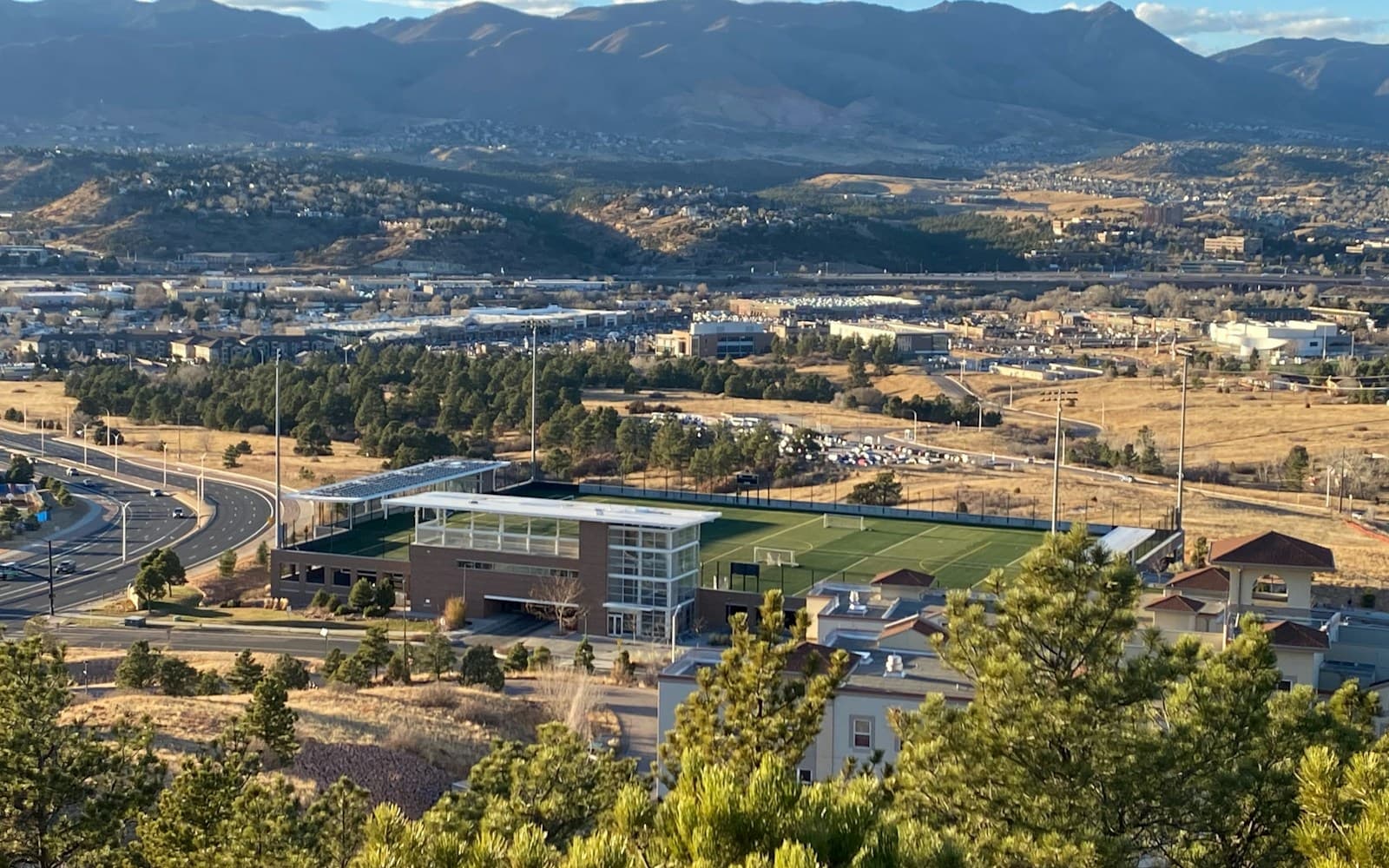 Colorado Springs, Colorado cityscape and street view