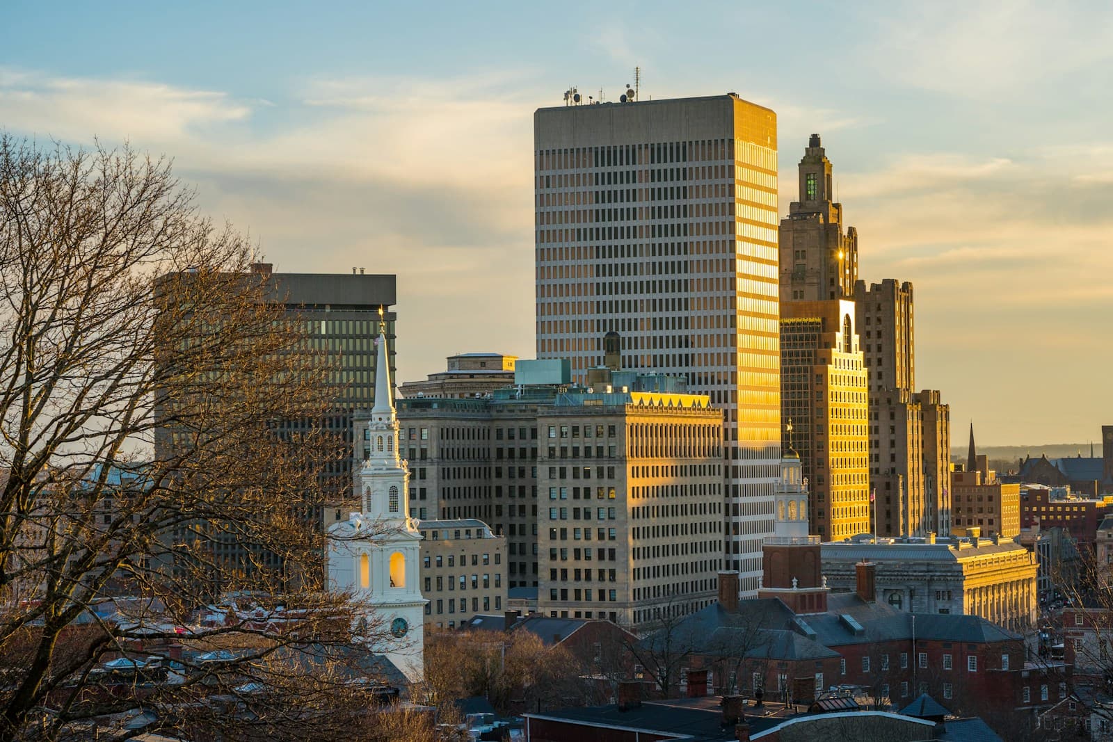 Rhode Island cityscape and street view